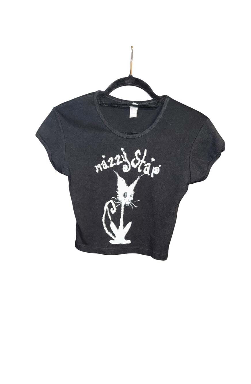 Los Angeles Apparel Cotton Baby Rib Mazzy Star Graphic Crop Top